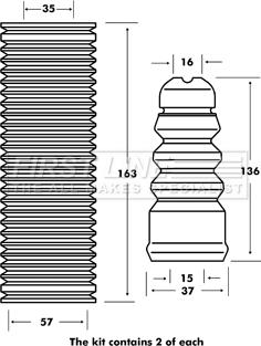 First Line FPK7005 - Komplet za zaštitu od prasine, amortizer www.molydon.hr