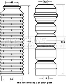 First Line FPK7086 - Komplet za zaštitu od prasine, amortizer www.molydon.hr