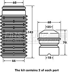 First Line FPK7033 - Komplet za zaštitu od prasine, amortizer www.molydon.hr