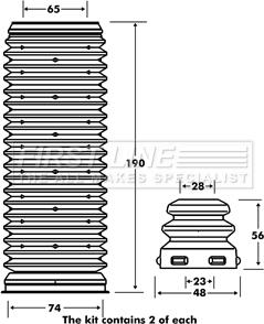 First Line FPK7075 - Komplet za zaštitu od prasine, amortizer www.molydon.hr