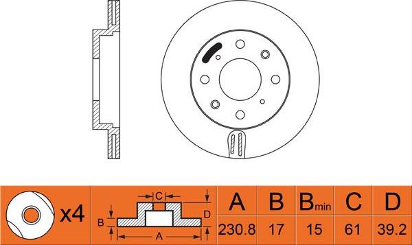 FIT FR0460V - Kočioni disk www.molydon.hr