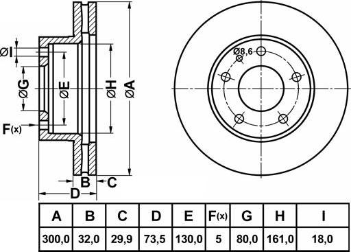 FIT FR1055V - Kočioni disk www.molydon.hr