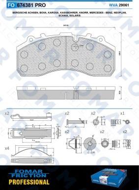 FOMAR Friction FO 674381 - Komplet Pločica, disk-kočnica www.molydon.hr