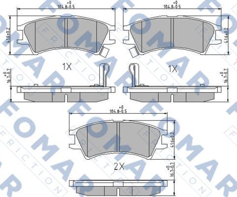 FOMAR Friction FO 673681 - Komplet Pločica, disk-kočnica www.molydon.hr