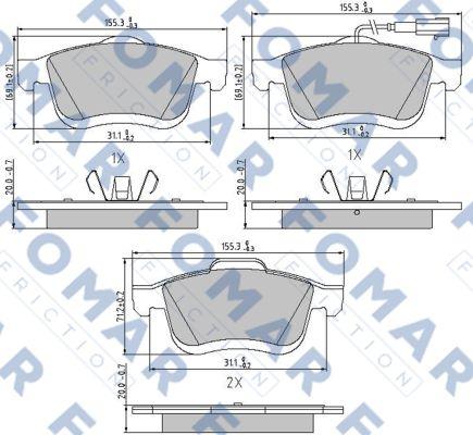 FOMAR Friction FO 894881 - Komplet Pločica, disk-kočnica www.molydon.hr