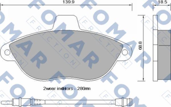 FOMAR Friction FO 742581 - Komplet Pločica, disk-kočnica www.molydon.hr