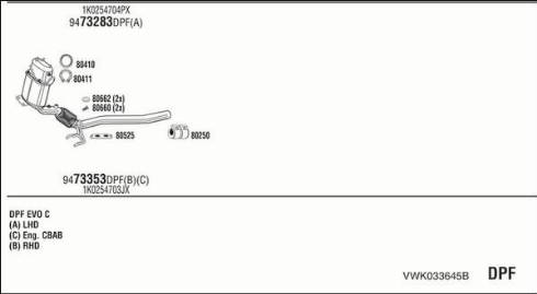 Fonos VWK033645B - Ispušni sistem www.molydon.hr