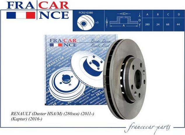 Francecar FCR210380 - Kočioni disk www.molydon.hr