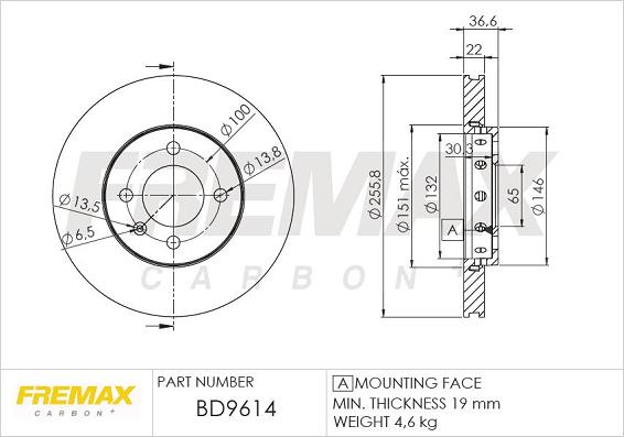 FREMAX BD-9614 - Kočioni disk www.molydon.hr