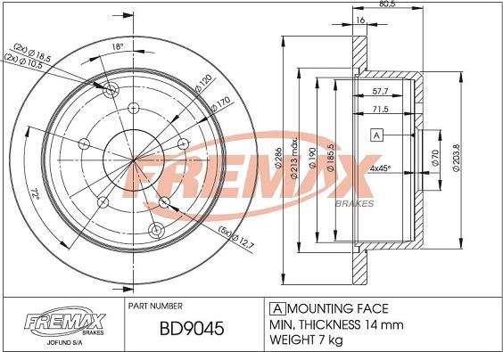 FREMAX BD-9045 - Kočioni disk www.molydon.hr