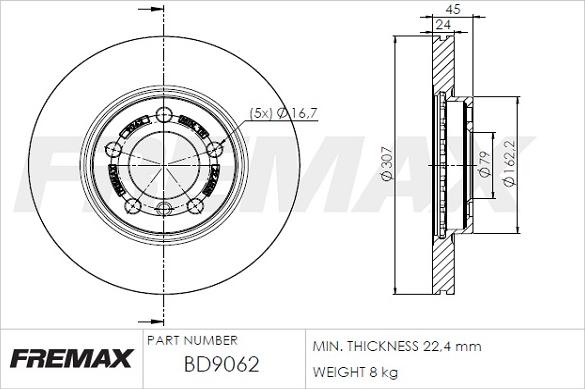 FREMAX BD-9062 - Kočioni disk www.molydon.hr