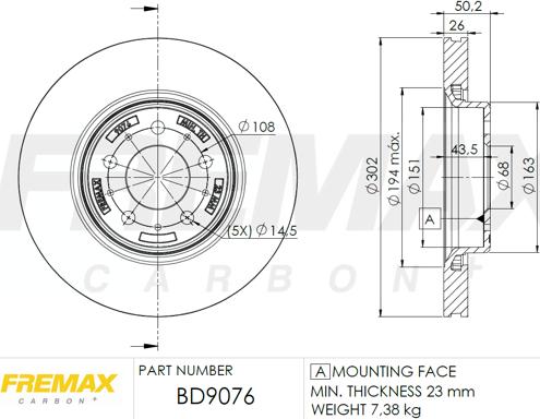 FREMAX BD-9076 - Kočioni disk www.molydon.hr