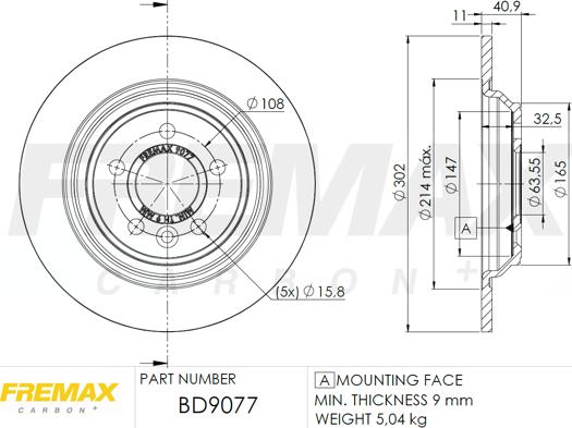 FREMAX BD-9077 - Kočioni disk www.molydon.hr