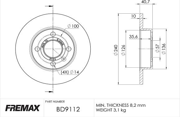 FREMAX BD-9112 - Kočioni disk www.molydon.hr