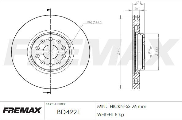 FREMAX BD-4921 - Kočioni disk www.molydon.hr