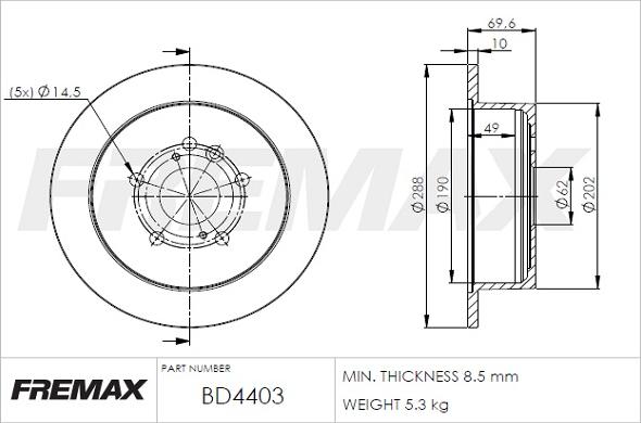 FREMAX BD-4403 - Kočioni disk www.molydon.hr