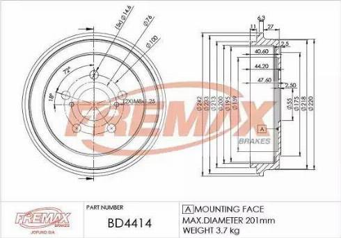 FREMAX BD-4414 - Bubanj kočnica www.molydon.hr