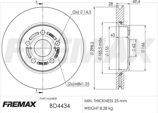 FREMAX BD-4434 - Kočioni disk www.molydon.hr