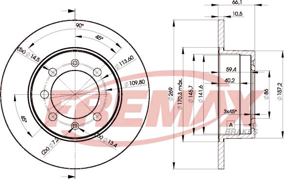 FREMAX BD-4575 - Kočioni disk www.molydon.hr