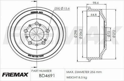 FREMAX BD-4691 - Bubanj kočnica www.molydon.hr