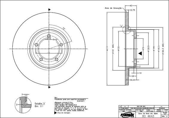 FREMAX BD-4643 - Kočioni disk www.molydon.hr