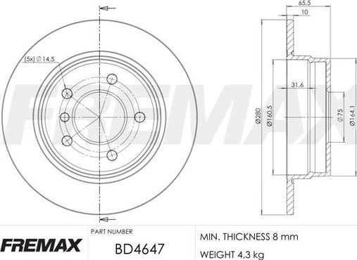 FREMAX BD-4647 - Kočioni disk www.molydon.hr