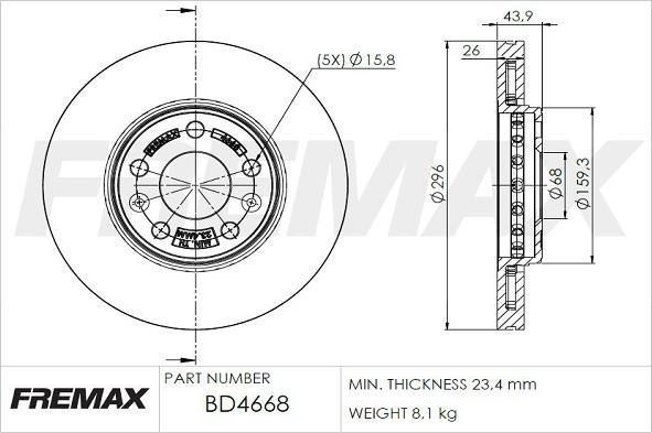 FREMAX BD-4668 - Kočioni disk www.molydon.hr