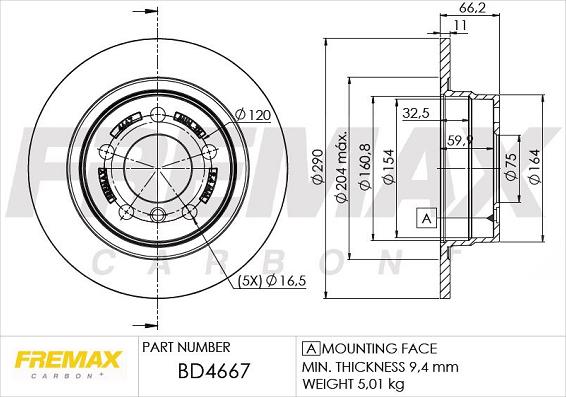 FREMAX BD-4667 - Kočioni disk www.molydon.hr