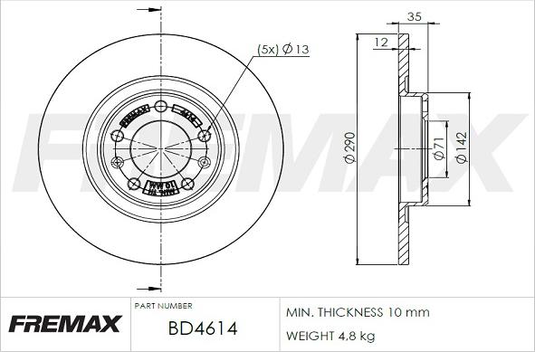 FREMAX BD-4614 - Kočioni disk www.molydon.hr