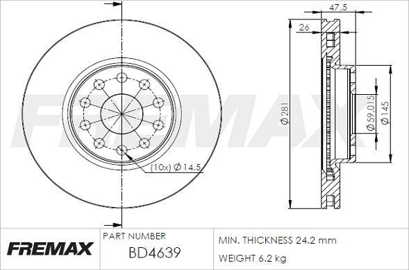 FREMAX BD-4639 - Kočioni disk www.molydon.hr