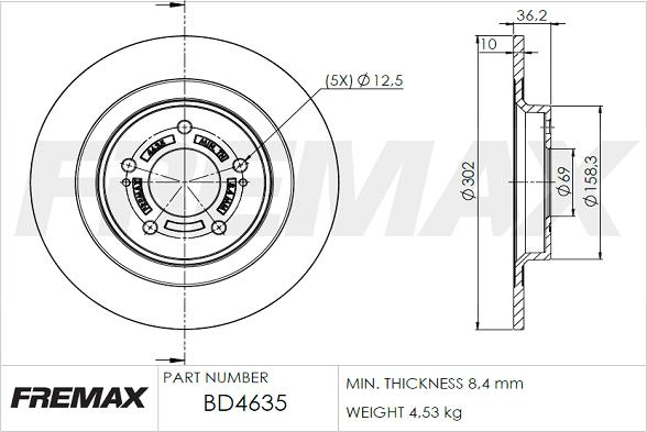 FREMAX BD-4635 - Kočioni disk www.molydon.hr