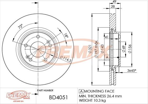 FREMAX BD-4051 - Kočioni disk www.molydon.hr