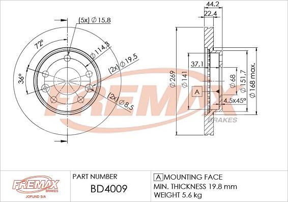 FREMAX BD-4009 - Kočioni disk www.molydon.hr