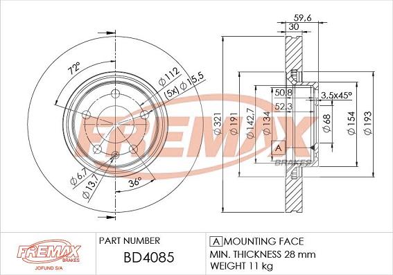 FREMAX BD-4085 - Kočioni disk www.molydon.hr