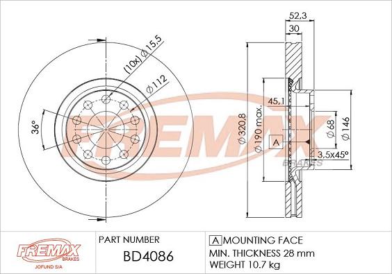 FREMAX BD-4086 - Kočioni disk www.molydon.hr