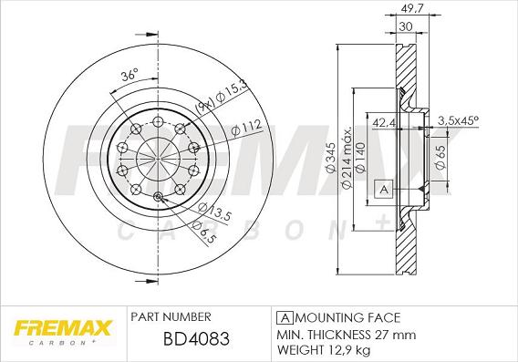 FREMAX BD-4083 - Kočioni disk www.molydon.hr