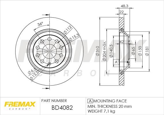 FREMAX BD-4082 - Kočioni disk www.molydon.hr