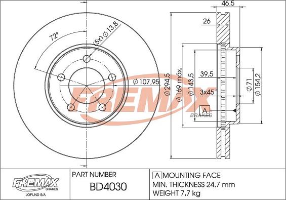 FREMAX BD-4030 - Kočioni disk www.molydon.hr