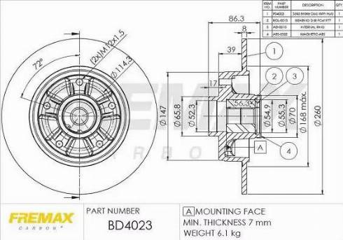 FREMAX BD-4023 - Kočioni disk www.molydon.hr