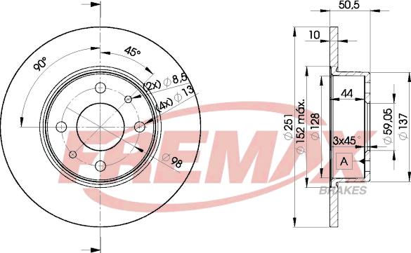 FREMAX BD-4070 - Kočioni disk www.molydon.hr