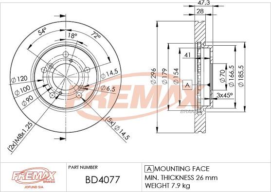 FREMAX BD-4077 - Kočioni disk www.molydon.hr