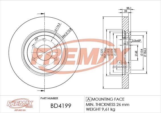 FREMAX BD-4199 - Kočioni disk www.molydon.hr