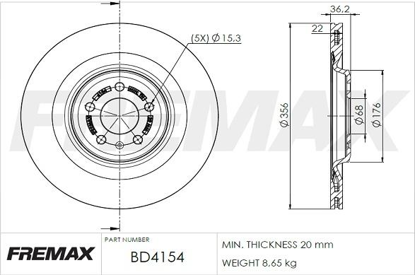 FREMAX BD-4154 - Kočioni disk www.molydon.hr