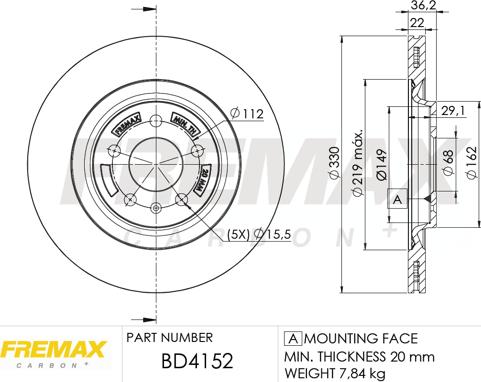 FREMAX BD-4152 - Kočioni disk www.molydon.hr