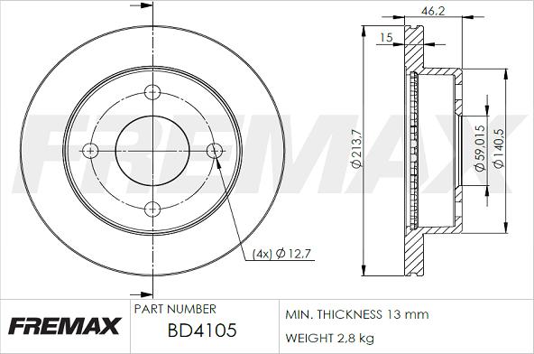 FREMAX BD-4105 - Kočioni disk www.molydon.hr