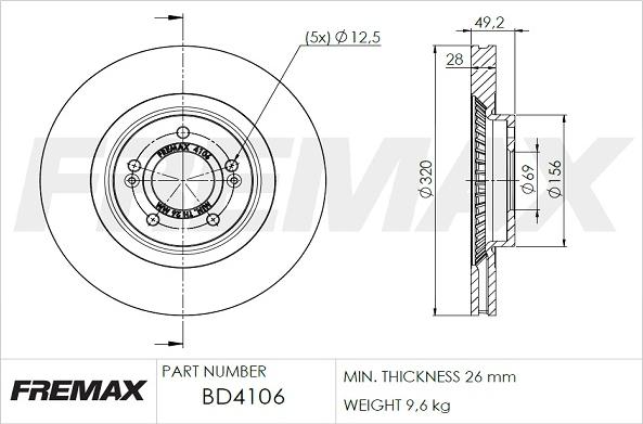 FREMAX BD-4106 - Kočioni disk www.molydon.hr