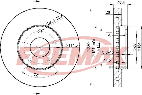 FREMAX BD-4107 - Kočioni disk www.molydon.hr