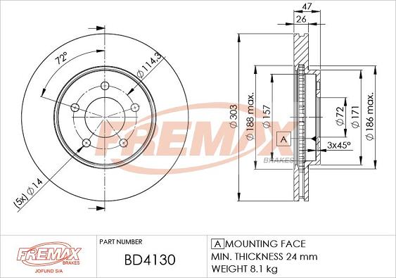 FREMAX BD-4130 - Kočioni disk www.molydon.hr