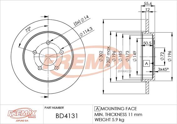 FREMAX BD-4131 - Kočioni disk www.molydon.hr