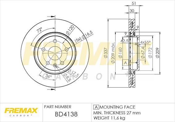 FREMAX BD-4138 - Kočioni disk www.molydon.hr